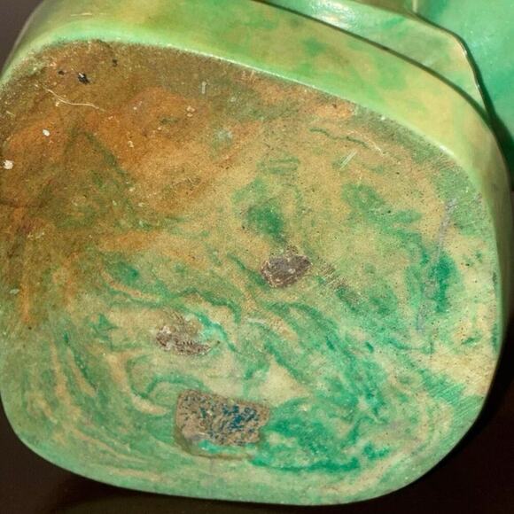 Vintage Green Laughing Buddha Heavy Stone Statue Mid Century Decor - Picture 4 of 4